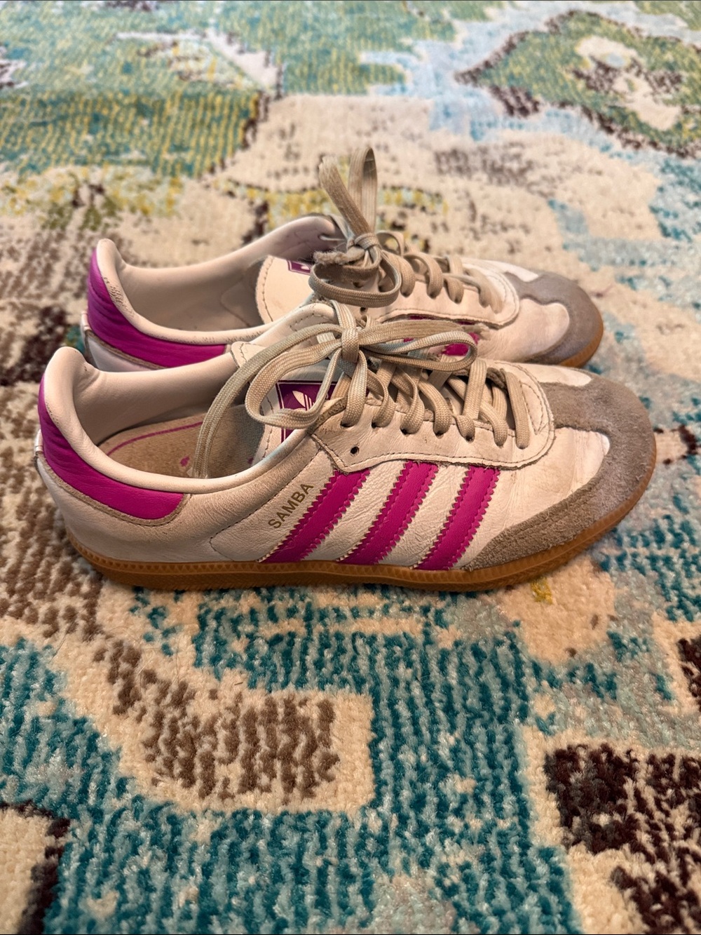 Adidas Samba Kid’s White & Pink Retro Sneaker